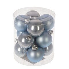 Набор из 12шт Украшение новогоднее Шар "Голубой шелк", D4 см, L9,5 W9,5 H10,5 см