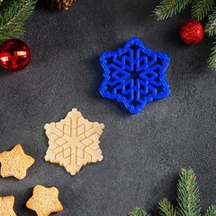 !09 Форма для вырезки теста «Снежинка», 9×9 см