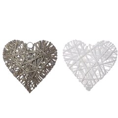 Украшение новогоднее без ленты, "Сердце",  L24 W4 H24 см, 2в.