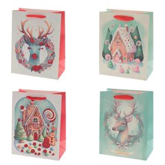 Пакет подарочный (бумага, плотность 210г/м2, блок 12шт), L18 W10 H23 см, 4в.