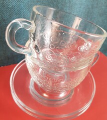 !09 НАБОР ДЛЯ ЧАЯ 4 ПРЕДМЕТА - Чашка/2 шт/+блюдце/2 шт/  "Платон" , ручная работа, 110 мл. + чай в подарок (3 шт.)