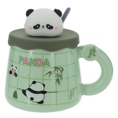 Кружка с крышкой и ложкой, 420 мл, L14 W10 H12,5 см