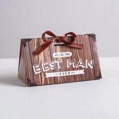 !09 НАБОР ИЗ 20 ШТУК: Бонбоньерка Best man, 10 × 5,5 × 5,5 см.