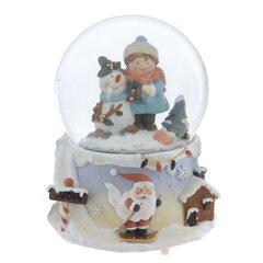Фигурка декоративная "Снеговик" в стекл шаре (муз, вьюга, АААх3, н/п), L11 W11 H14 см