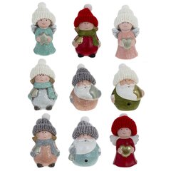 Фигурка декоративная "Дед Мороз/Ребенок/Ангел" (блок 24шт), L4,5 W3 H8 см, 9в.