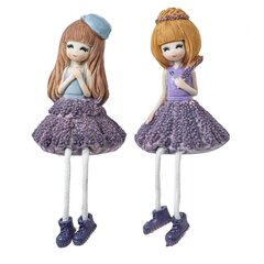 Фигурка декоративная "Девочка", Д9,5 Ш9,5 В14 см, 2в.