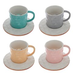 Кружка с блюдцем, 250 мл, L14 W14 H9 см, дизайн микс