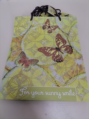 !Пакет подарочный бумажный "Бабочки" 26*32 см.