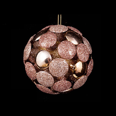 !09 НАБОР 3 ШТУКИ - НОВОГОДНИЙ ШАР FAIRY SEASON, КАРАМЕЛЬНО-ЗОЛОТИСТЫЙ, 8 СМ
