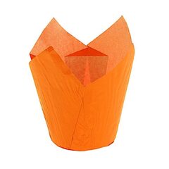 !09 Набор из 25 штук - Форма бумажная "Тюльпан", цвет оранжевый, 5 х 8 см.