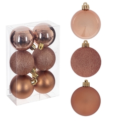 Набор из 6шт Украшение новогоднее "Шар", D 6 см, L17,5 W6 H11,5 см