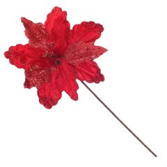 Цветок искусственный "Пуансеттия", L27 W28 H42 см