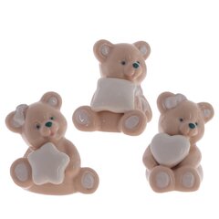 Фигурка декоративная "Медвежонок" (блок 3 шт), Д5 Ш4 В6,5 см, 3в.