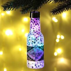 !09 НАБОР 3 ШТУКИ: Подвеска - бутылка с гирляндой «Удачи в делах», 14.2 х 4.2 см.