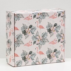 !Коробка самосборная 2 штуки "Тропики", 23 х 23 х 8 см