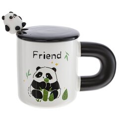 Кружка с крышкой и ложкой, 430 мл, L8,5 W8,5 H9,8 см