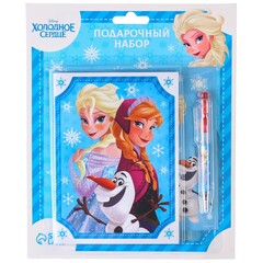 !09 Комплект из 3-х наборов-Канцелярский набор «С новым годом», блокнот А6, ручка, наклейки, Холодное сердце