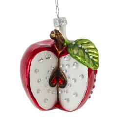 Украшение новогоднее "Яблоко", L7 W6 H10 см