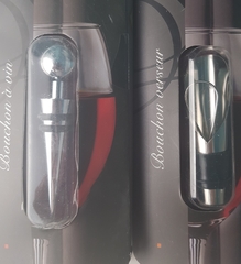 !09 Набор винный 2 предмета: Пробка для бутылки металл + Каплеуловитель нержавеющая сталь