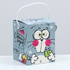 !09 Набор 2 штуки - Подарочная коробка кубик "Котенок", 12 х 12 х 15,5 см.