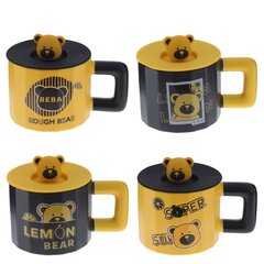 Кружка с крышкой, 470 мл, L14 W10 H10 см, 4в.