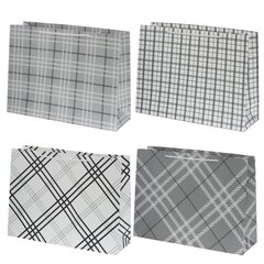 Пакет подарочный L (бумага 250г/м2, блок 12шт), L47 W15 H35 см, 4в.