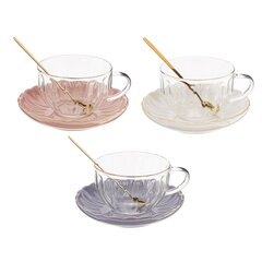 Кружка с блюдцем и ложкой 300 мл, L15 W15 H6,5 см, дизайн микс