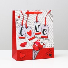 !09 Пакет (набор 4 штуки) подарочный ламинированный, 26 x 32 x 12 см.