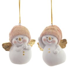 Фигурка декоративная подвесная "Снеговик",   L5,5 W4,5 H7,5 см, 2в.