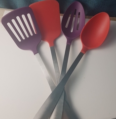 !09 Набор кухонных инструментов из 7 предметов  + ПОДАРОК  (кулинарные инструменты 8 штук)- Дуршлаг+Шумовка+Поварешка+Лопака+Лопатка с прорезями+Ложка+Ложка с прорезями 38 см. цвет микс