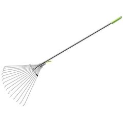 !09 Грабли веерные, проволочные, 15 зубцов, нержавейка, раздвижные, металлический черенок