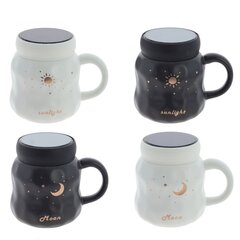 Кружка с крышкой, 450 мл, L13 W9,5 H11 см, дизайн микс