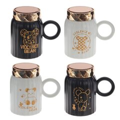 Кружка с крышкой, 500 мл, L14 W9 H13 см, дизайн микс