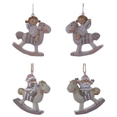 Фигурка декоративная подвесная "Ангел/Дед Мороз", L5,5 W2 H6 см, 4в.