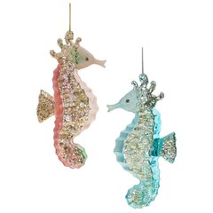 Украшение новогоднее "Морской конек",  L7 W4 H13,5 см, 2в.