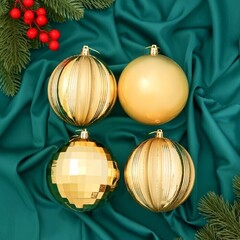 !09 Набор шаров пластик d-10 см, 4 шт "Чары" золото