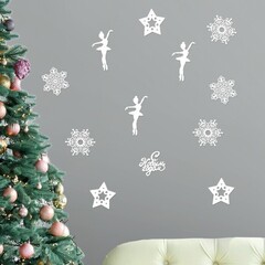 !09 Набор новогодних плакатов «Танцующие балерины», 12 предметов