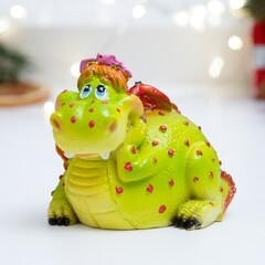 !Фигура "Девочка-дракоша" зеленая, 7,5х6х6см