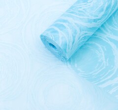 !09 Фетр для упаковки и поделок,ламинированный 3 D "Розы" 50 см.x 9 м., фактурный, однотонный,  цвет голубой