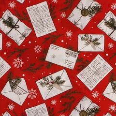 !09 Бумага упаковочная  4 листа глянцевая двухсторонняя «Почта Ретро», 70 х 100 см.