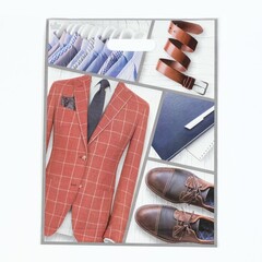 !Пакет "На стиле для него" (10 шт), полиэтиленовый, с вырубной ручкой, 31 х 40 см, 60 мкм