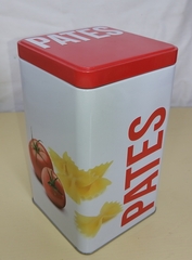 !09 Банка для хранения макарон  "Pates", металл, вертикальная