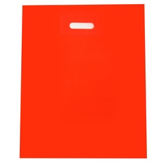 !09 Пакет полиэтиленовый (набор 10 штук) с вырубной ручкой, цвет красный 30-40 см, 30 мкм.