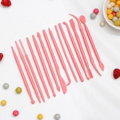 !09 Набор для моделирования кондитерских украшений  14 шт, 12×0,5 см, цвет МИКС