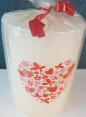 !НАБОР 2 ШТУКИ - Свеча  декоративная 'Сердечко" 8x8x10 см. цвет белый