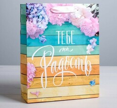 !НАБОР 2 ШТУКИ - Пакет ламинированный вертикальный «Тебе на радость», ML 23 × 27 × 8 см