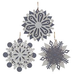 Украшение новогоднее "Снежинка",  L15 W0,3 H16 см, 3в.
