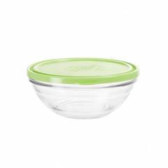 Салатник FRESHBOX 1590мл 20.5см круглый с зелёной крышкой