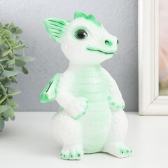 !Копилка "Дракончик" 18х10х10 см, бело-зелёный