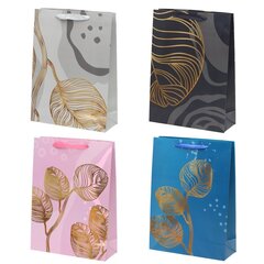 Пакет подарочный (бумага 210г/м2, блок микс12шт), L30 W11 H41 см, 4в.